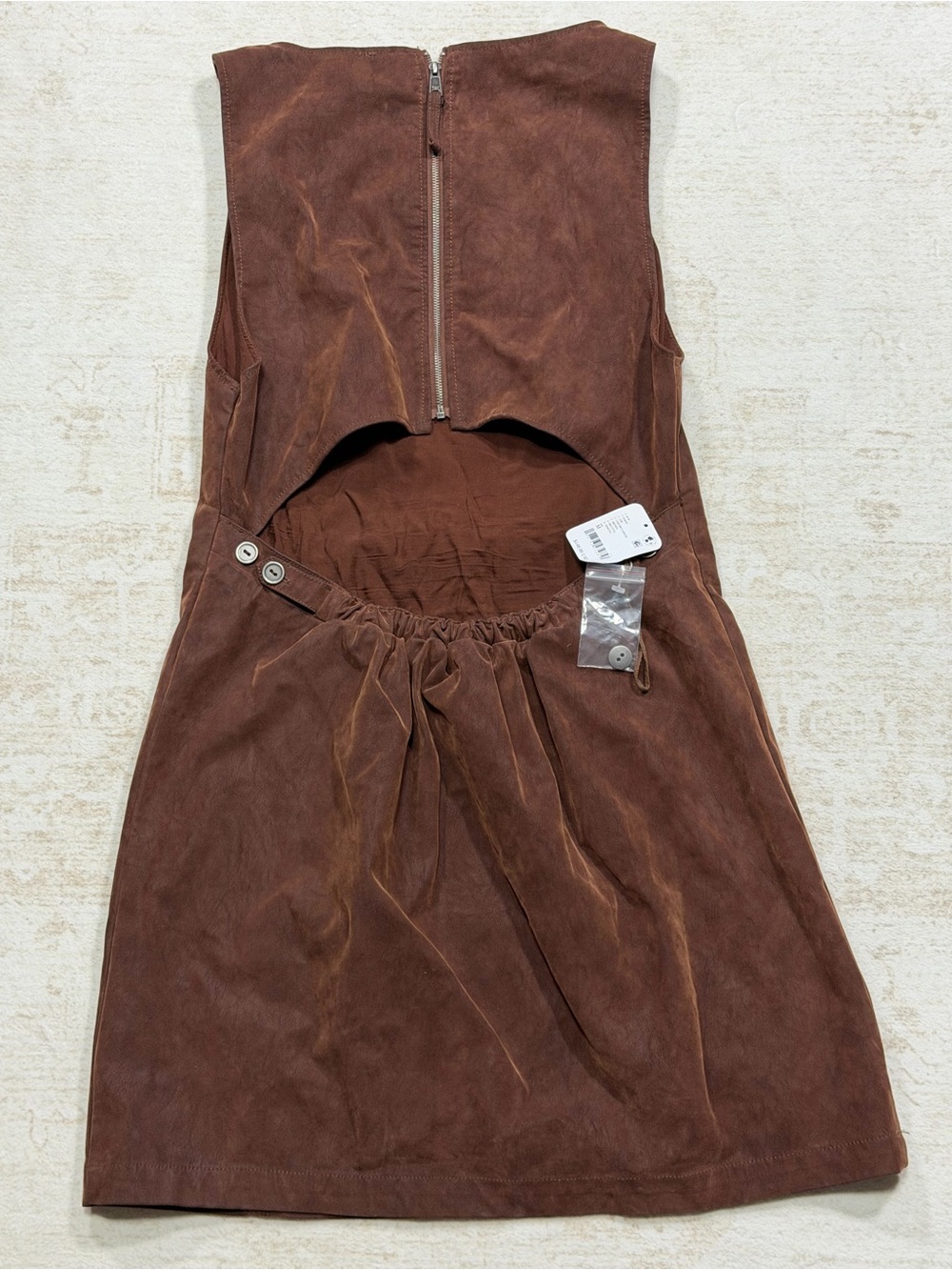 Free People Atlas Suede Mini Dress in Chicory Coffee - Picture 7 of 14